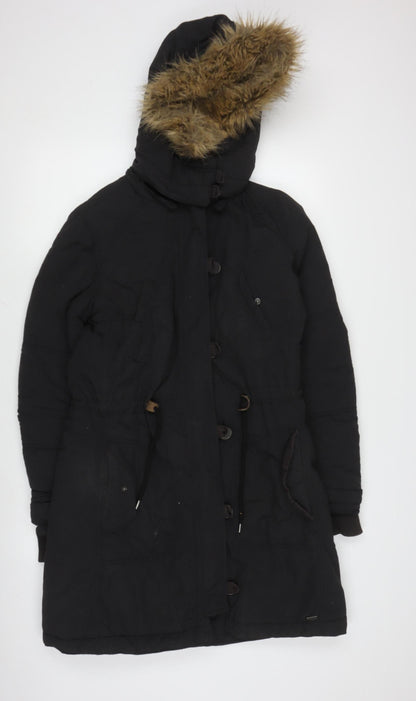 Womens UK Size M Levi's Black Parka Coat