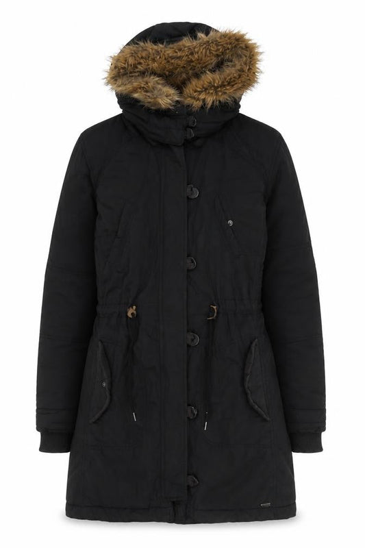 Womens UK Size M Levi's Black Parka Coat