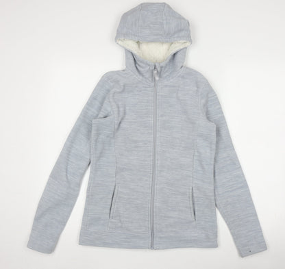 Mountain Warehouse Women's Grey Hooded Fleece Jacket Size 10