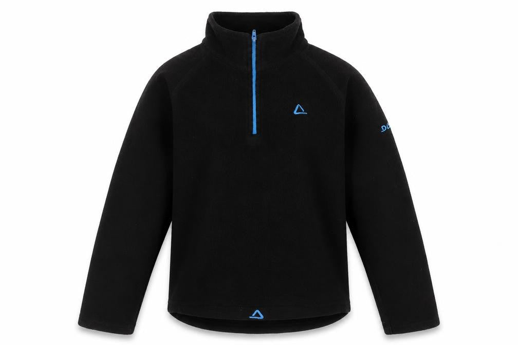 Front view of Dare 2b boys’ black fleece jacket, 10-11 years, zip style