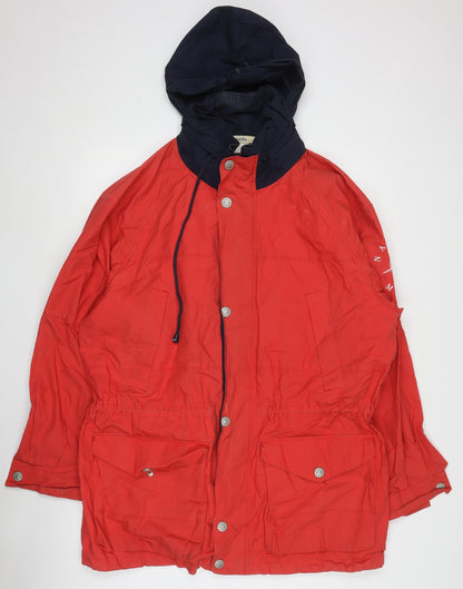 Mens UK Size L Nautica Red Rain Coat