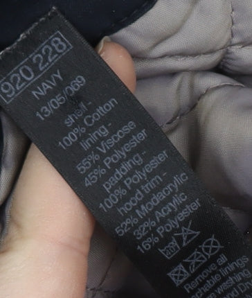 M&Co Women's Black Parka Size 14 Hooded Casual