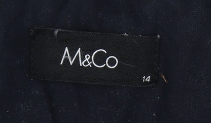 M&Co Women's Black Parka Size 14 Hooded Casual