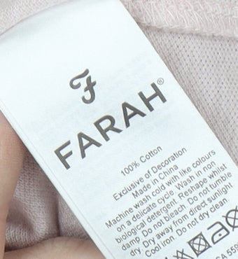 Farah Men's Pink Polo Shirt - Size S, Short Sleeve