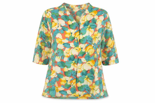 Womens UK Size 12 Viyella Multicoloured Tunic Blouse