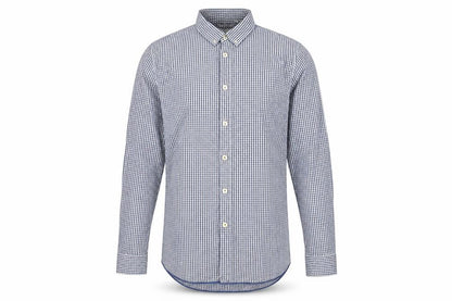 Jigsaw Men's Blue Check Cotton Button-Up Shirt, L