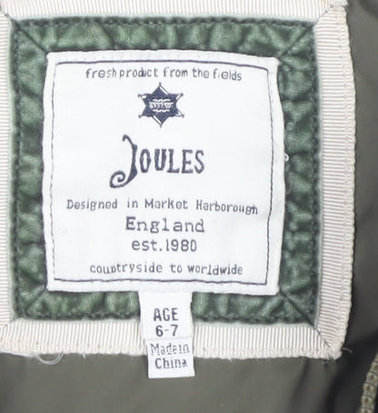 Joules Boys Green Bodywarmer 6-7 Years Lined Pockets