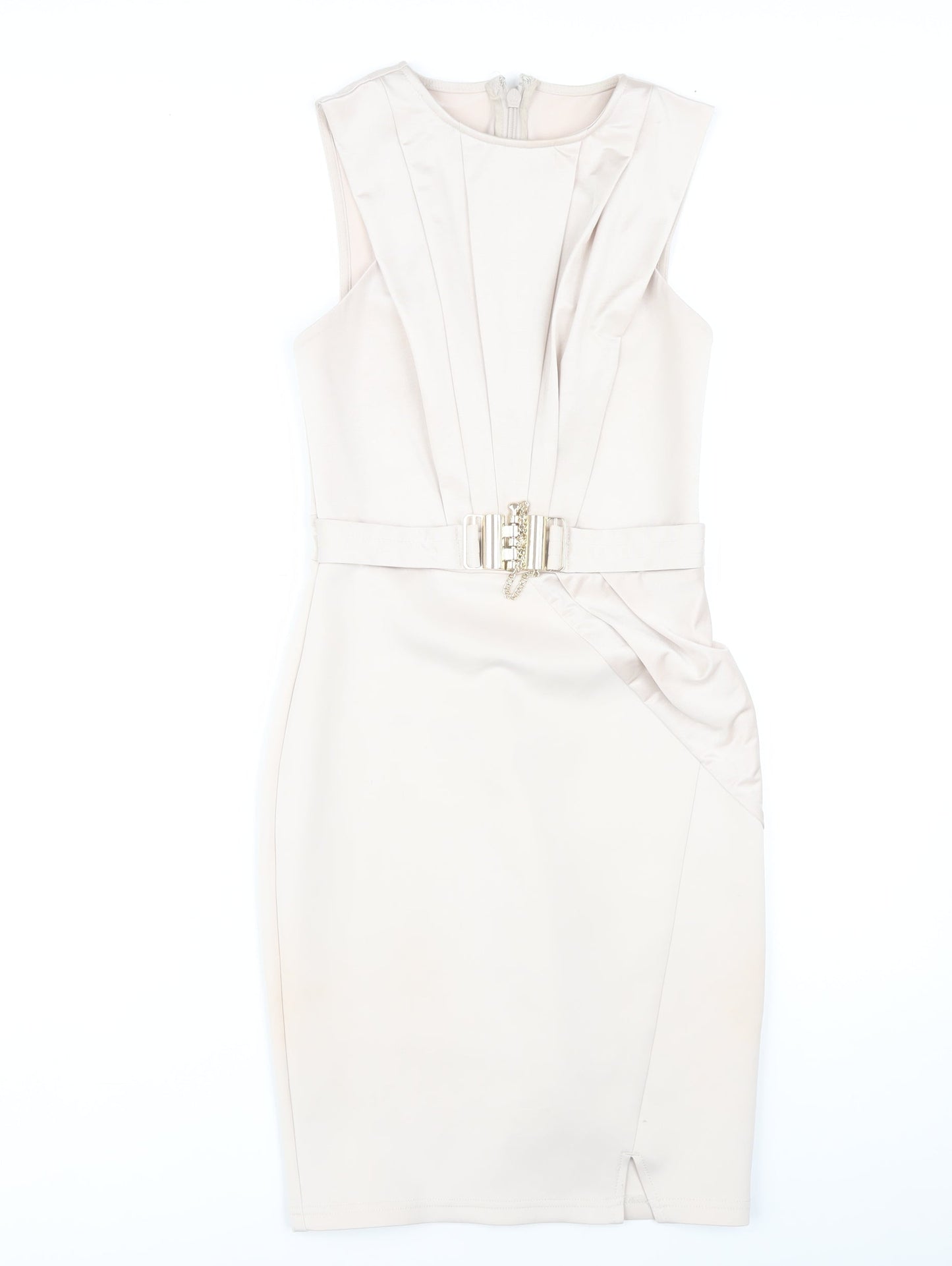 Lipsy London Ivory Sleeveless Sheath Dress - Size 8