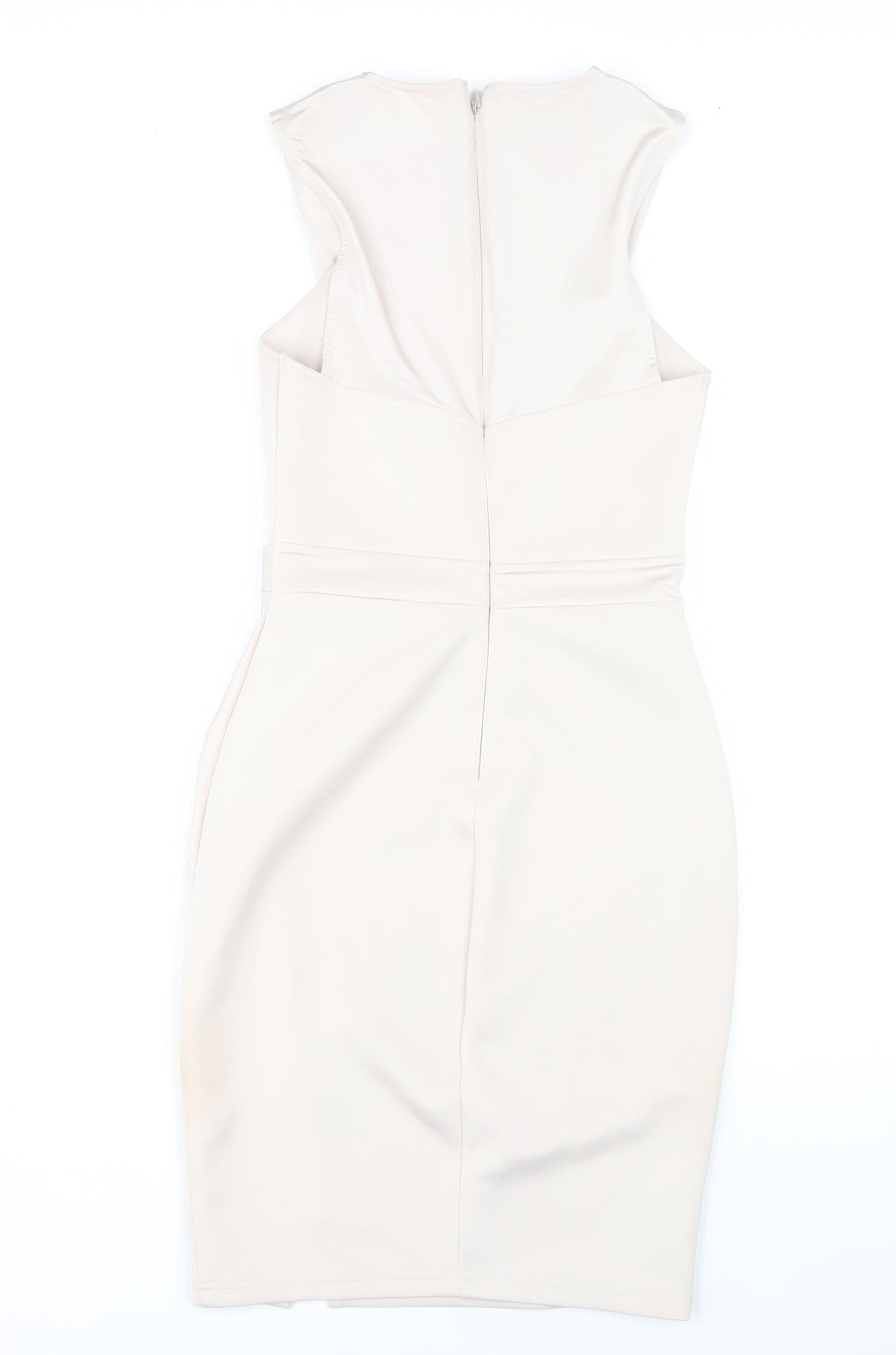 Lipsy London Ivory Sleeveless Sheath Dress - Size 8