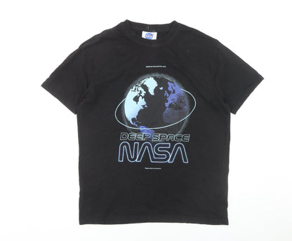 NASA Men's Black Space Graphic T-Shirt Size M
