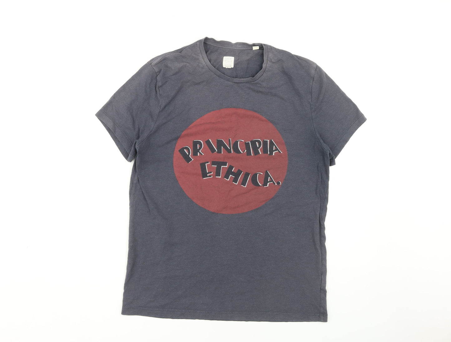 Jack Wills Men's Blue Graphic Print T-Shirt Size S