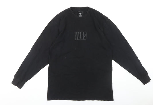 Vans Men's Black Long Sleeve T-Shirt, Size L, Classic Fit
