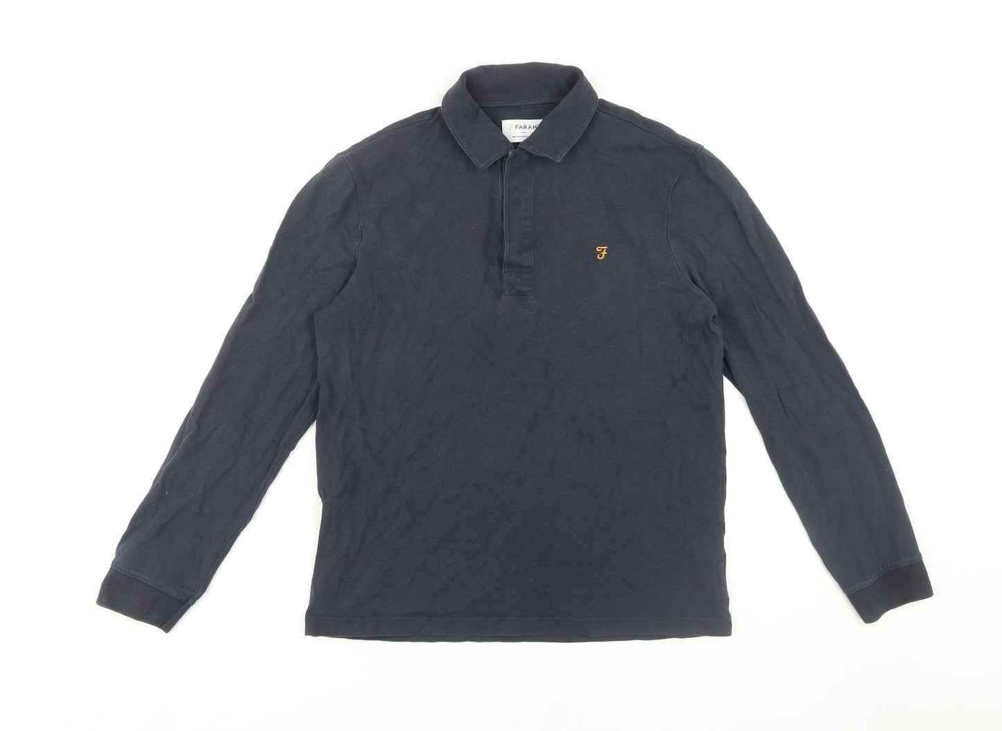 Farah Blue Men's S Long Sleeve Polo Shirt