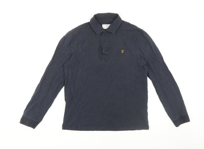 Farah Blue Men's S Long Sleeve Polo Shirt