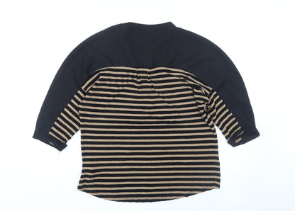 Phase Eight Women's Black Striped Blouse, Size 12