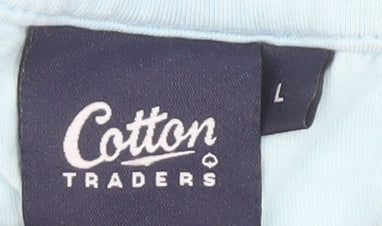 Mens UK Size L Cotton Traders Blue  T-Shirt