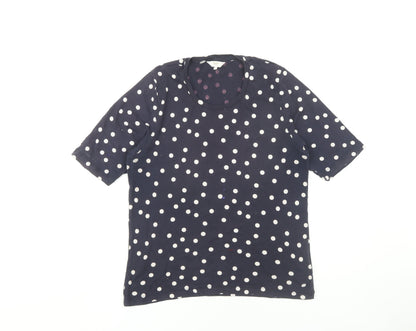 Cotton Traders Women’s Blue Polka Dot T-Shirt, Size 16