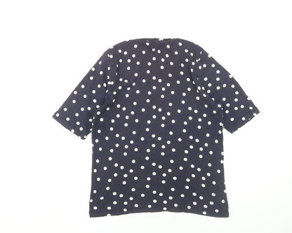 Cotton Traders Women’s Blue Polka Dot T-Shirt, Size 16