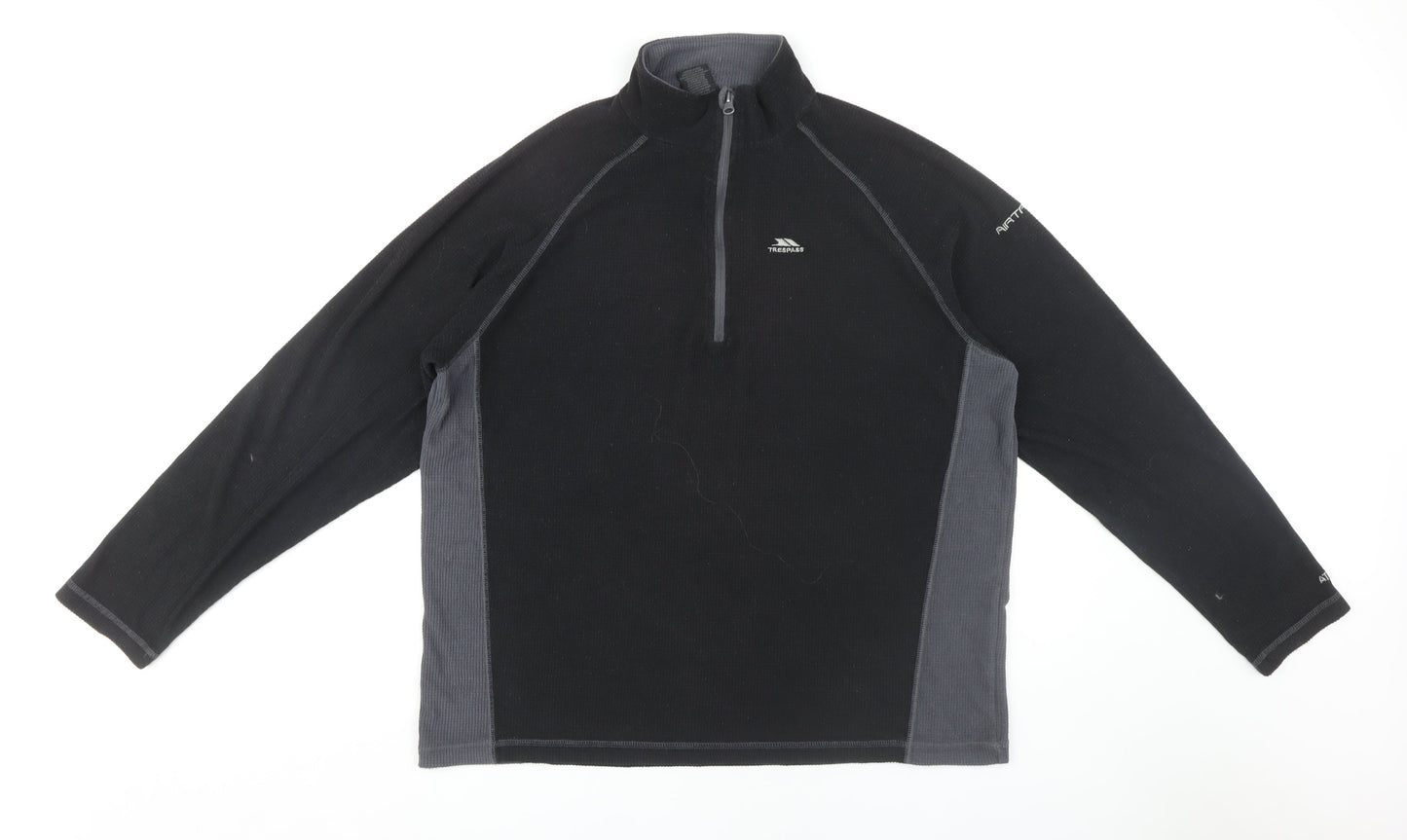 Mens UK Size XL Trespass Black Henley Sweatshirt