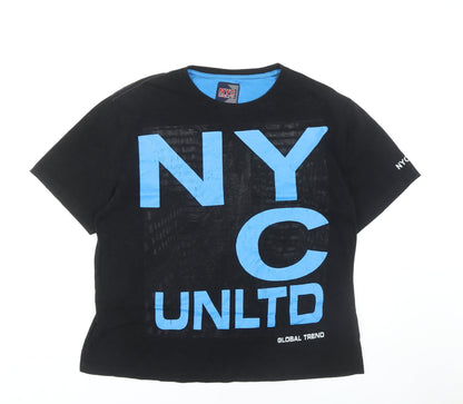 NYC UNLTD Men's Black Graphic Print T-Shirt L