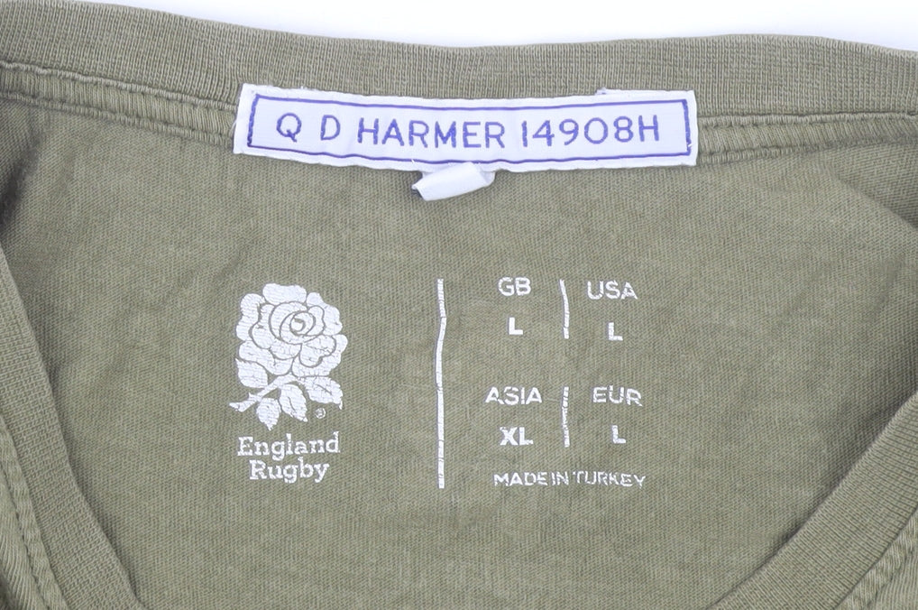 England Rugby Men’s Green L T-Shirt Short Sleeve