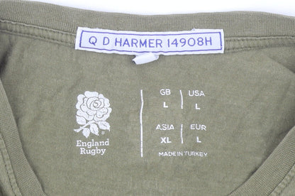 England Rugby Men’s Green L T-Shirt Short Sleeve