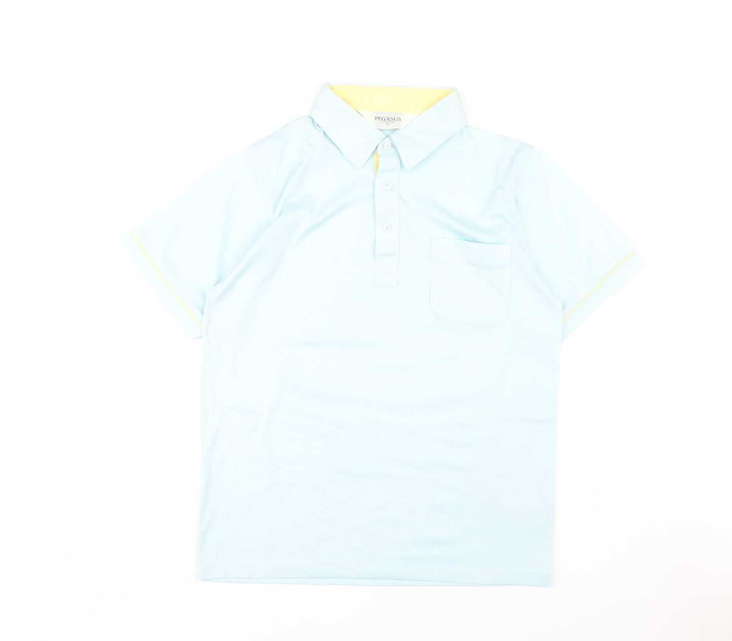 Pegasus Men's Blue Short Sleeve Polo - Medium