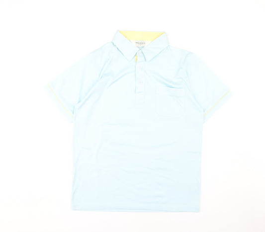 Pegasus Men's Blue Short Sleeve Polo - Medium