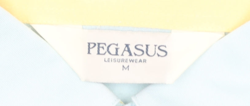 Pegasus Men's Blue Short Sleeve Polo - Medium