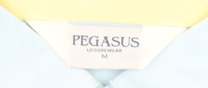 Pegasus Men's Blue Short Sleeve Polo - Medium