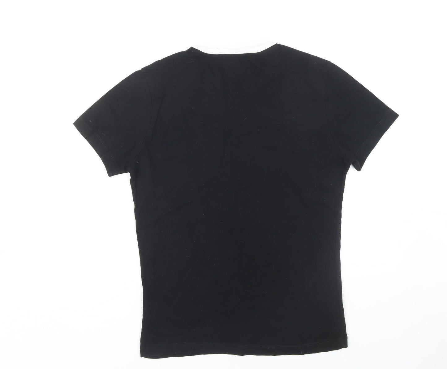 Womens UK Size S Calvin Klein Black Ringer T-Shirt