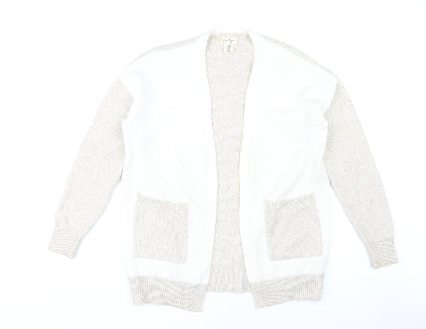 Jessica Simpson Women's Beige Open Front Cardigan M