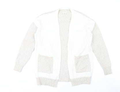 Jessica Simpson Women's Beige Open Front Cardigan M