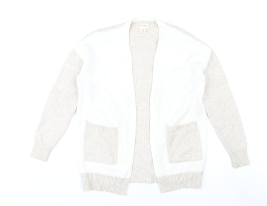 Jessica Simpson Women's Beige Open Front Cardigan M