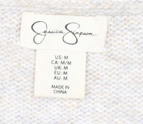 Jessica Simpson Women's Beige Open Front Cardigan M