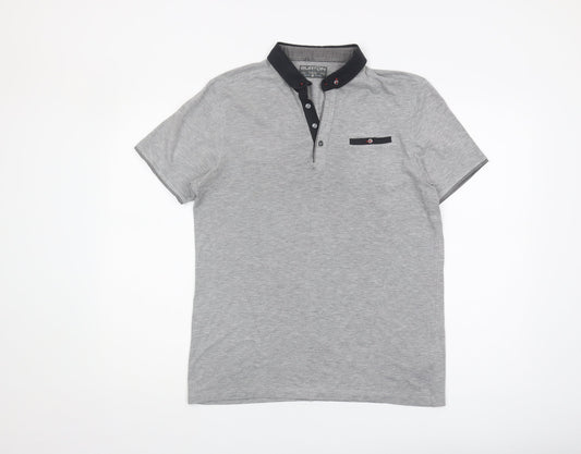 Burton Grey Men's Polo M Short Sleeve Button