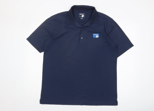 European Tour Men's Blue Polo Shirt Size L Golf Style