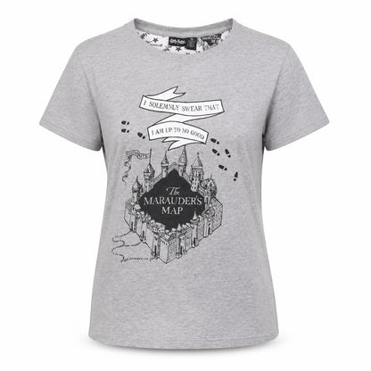 Harry Potter Women's Grey Marauders Map T-Shirt, Size 6