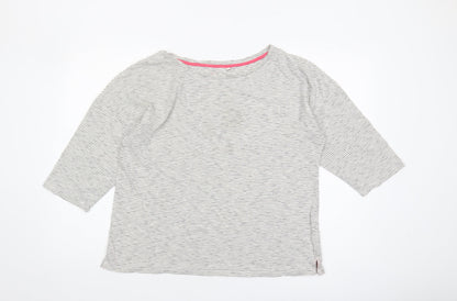 Boden Women's L Striped T-Shirt, 3/4 Sleeve, White