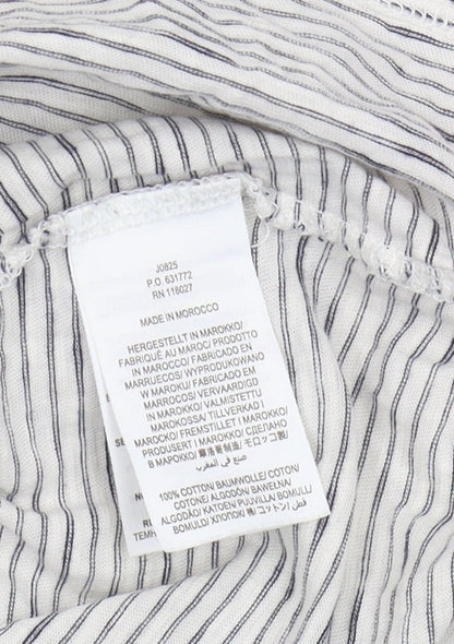 Boden Women's L Striped T-Shirt, 3/4 Sleeve, White