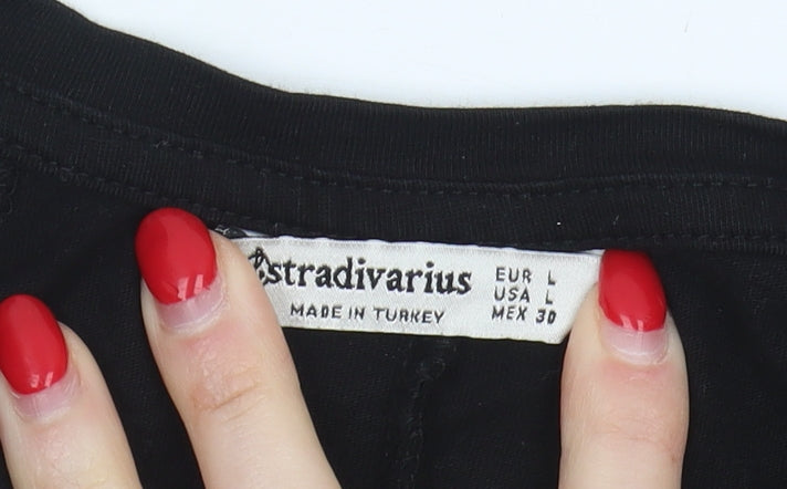 Womens UK Size 14 Stradivarius Black Basic Tank