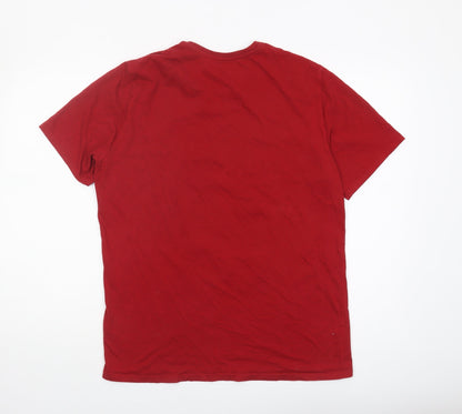 Marks and Spencer Red Medium Christmas T-Shirt for Men