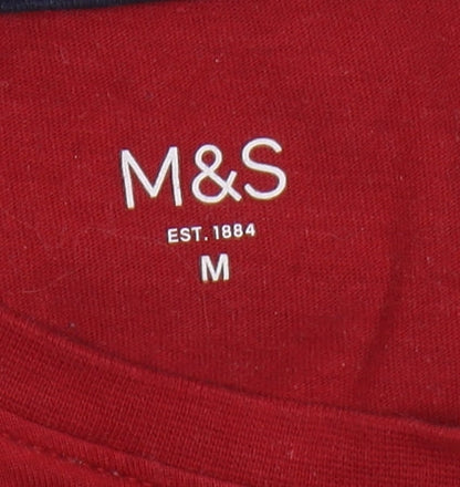 Marks and Spencer Red Medium Christmas T-Shirt for Men
