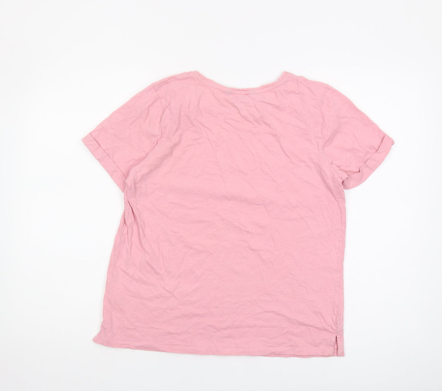 Womens UK Size 10 Crew Clothing Company Pink Basic T-Shirt