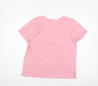 Womens UK Size 10 Crew Clothing Company Pink Basic T-Shirt