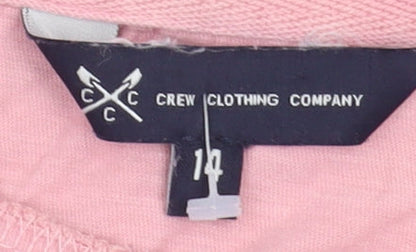 Womens UK Size 10 Crew Clothing Company Pink Basic T-Shirt
