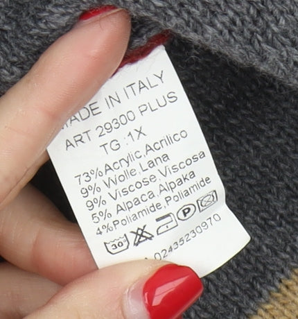 Womens UK Size L Isabella D. Grey Cardigan Jumper