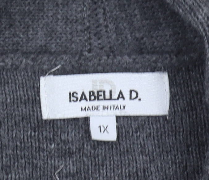Womens UK Size L Isabella D. Grey Cardigan Jumper