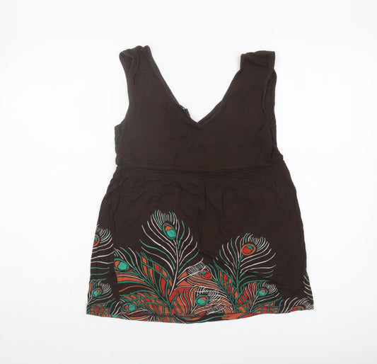 Womens UK Size XS H&M Brown Tunic Tank