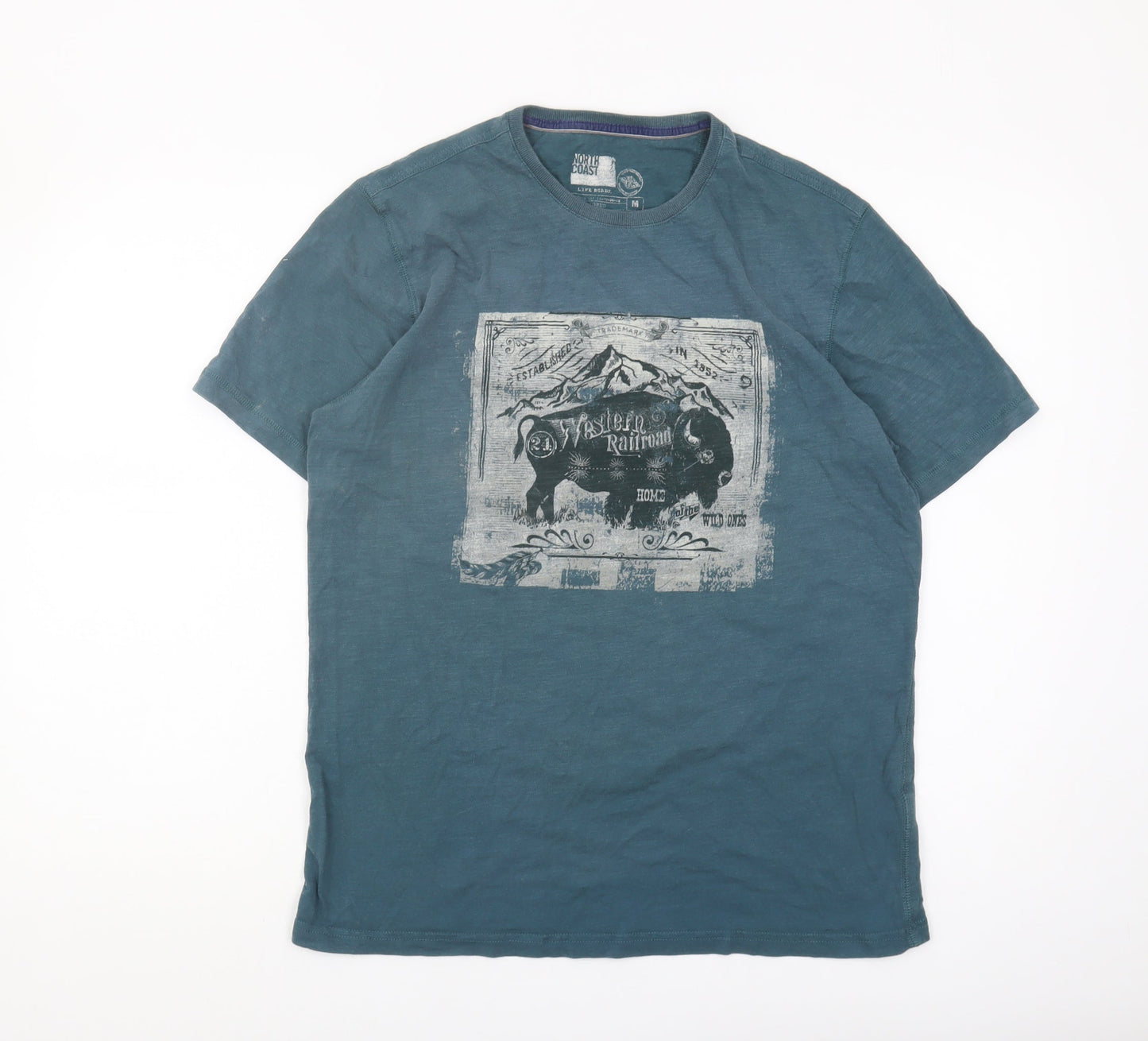 Marks and Spencer Men’s Teal Graphic Print T-Shirt M